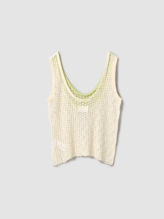 DOUBLE COLLAR TANK/ CREAM