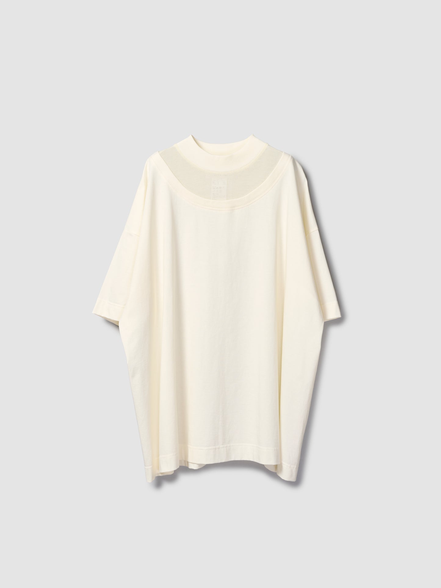 DOUBLE COLLAR MOCK TEE/ OFF WHITE