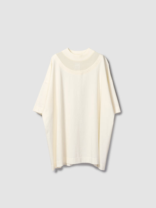 DOUBLE COLLAR MOCK TEE/ OFF WHITE