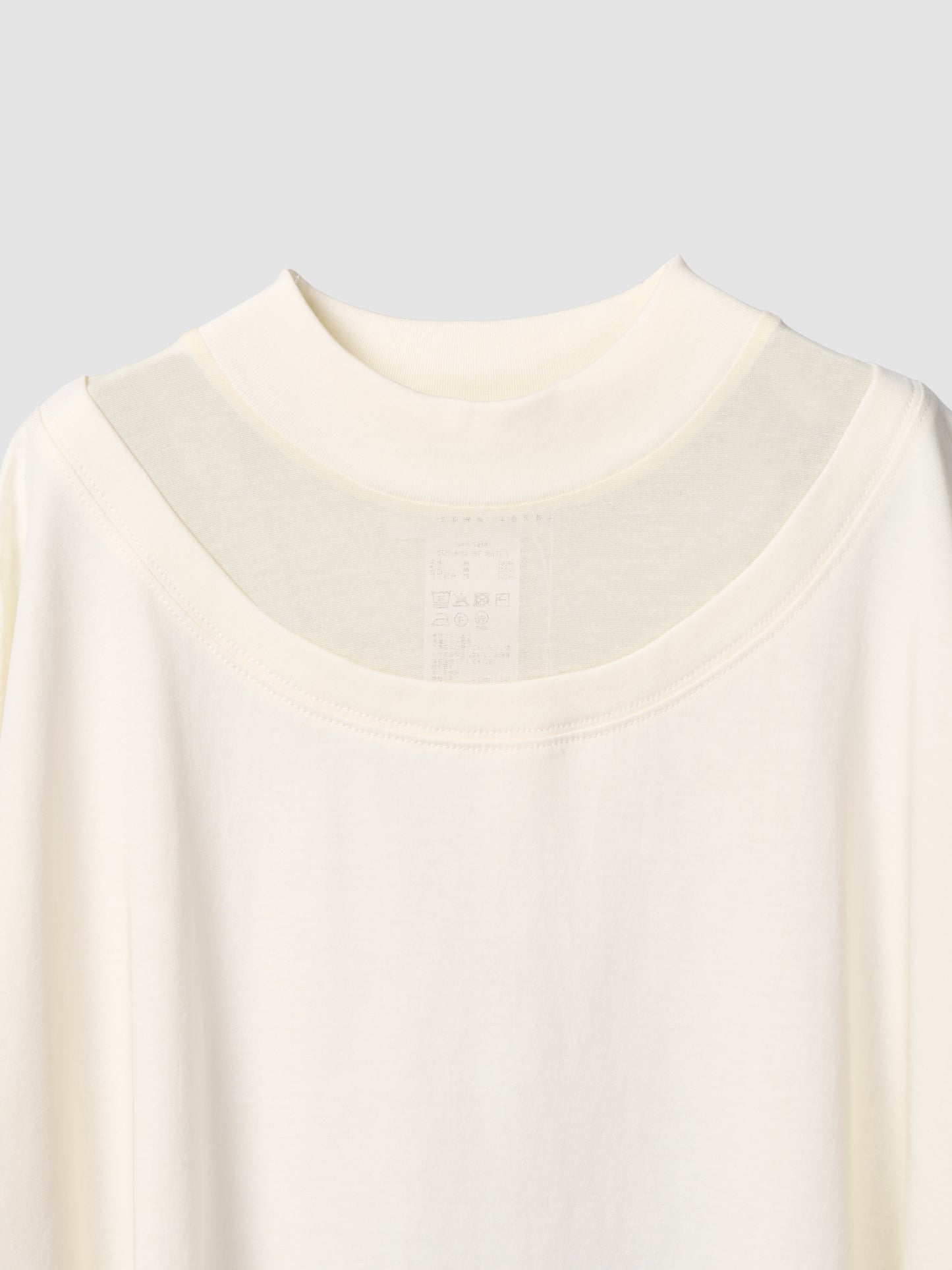 DOUBLE COLLAR MOCK TEE/ OFF WHITE