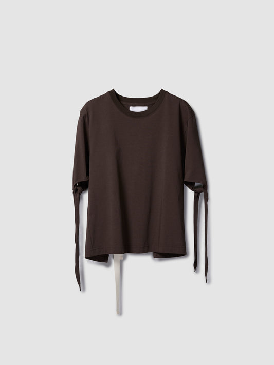 STRAP TEE/ BROWN
