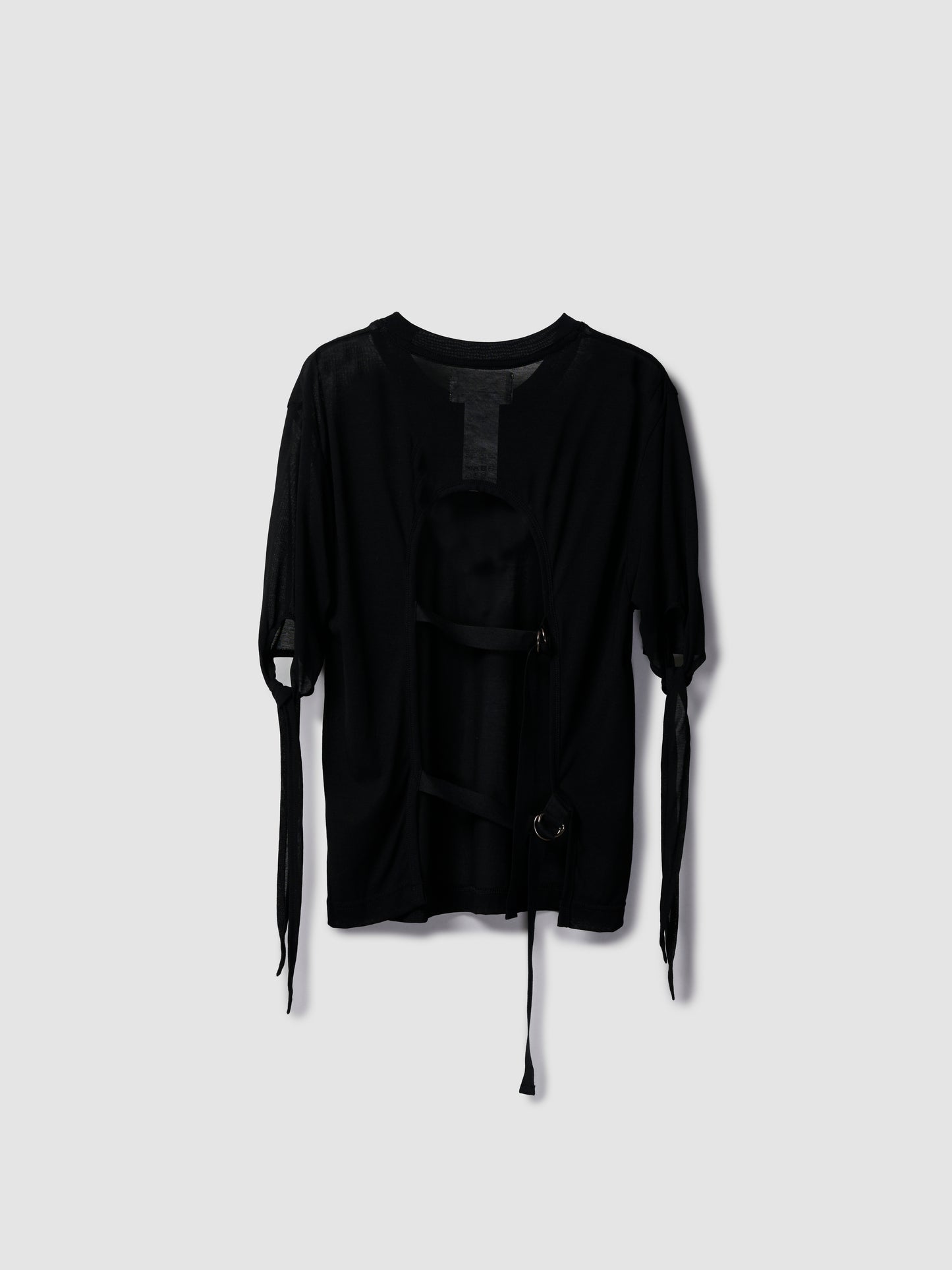STRAP TEE/ SHEER BLACK