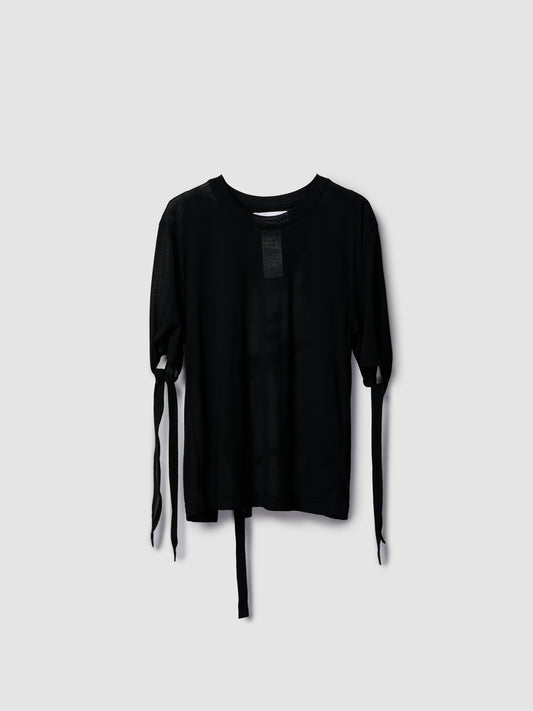 STRAP TEE/ SHEER BLACK