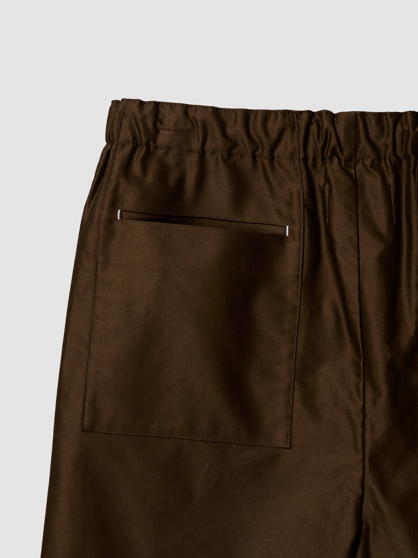 UTILITY SHORTS/ BROWN SATEEN