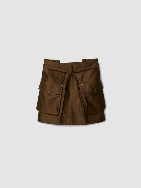 OBI APRON/ BROWN SATEEN