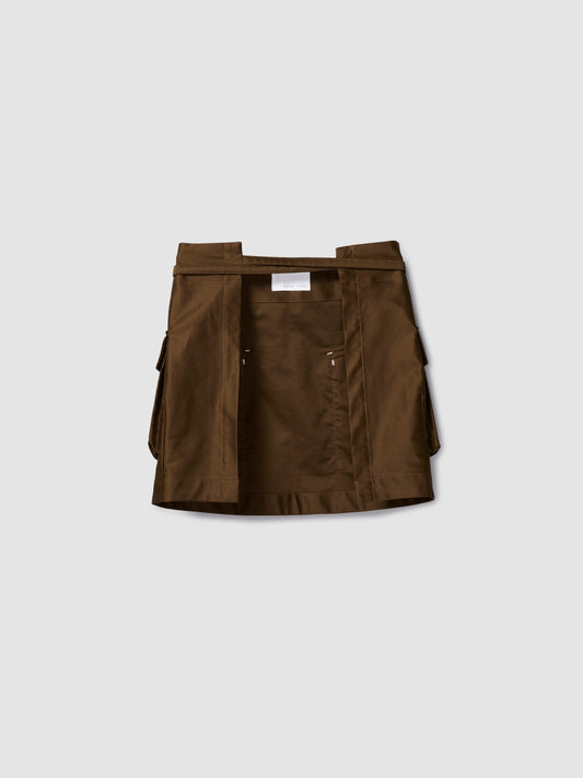 OBI APRON/ BROWN SATEEN