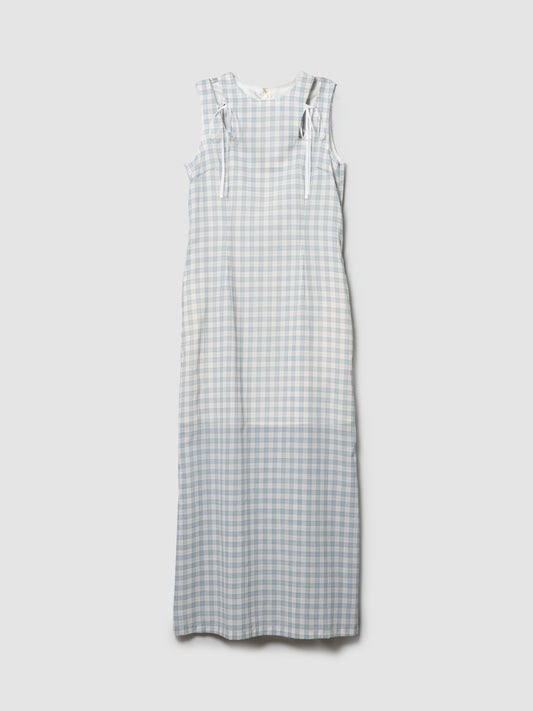 WING DRESS/ BLUE CHECK
