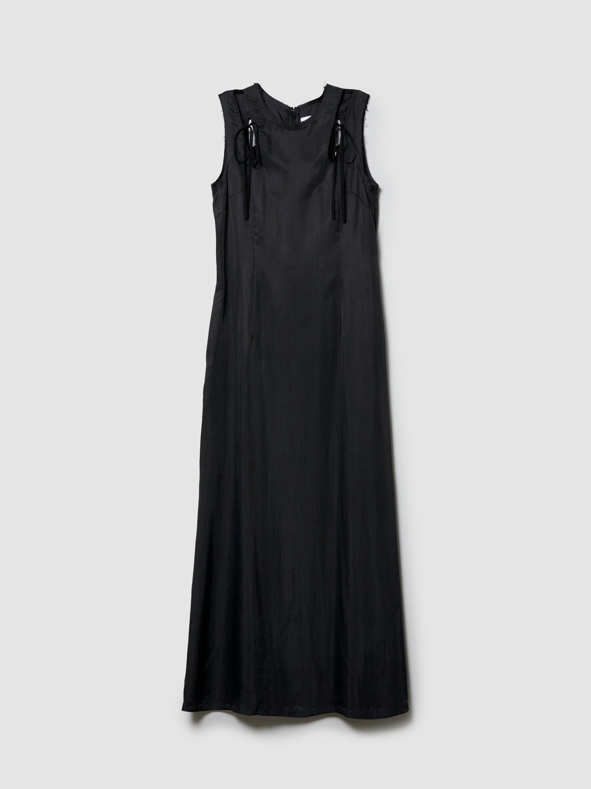 WING DRESS/ BLACK CUPRO TWILL