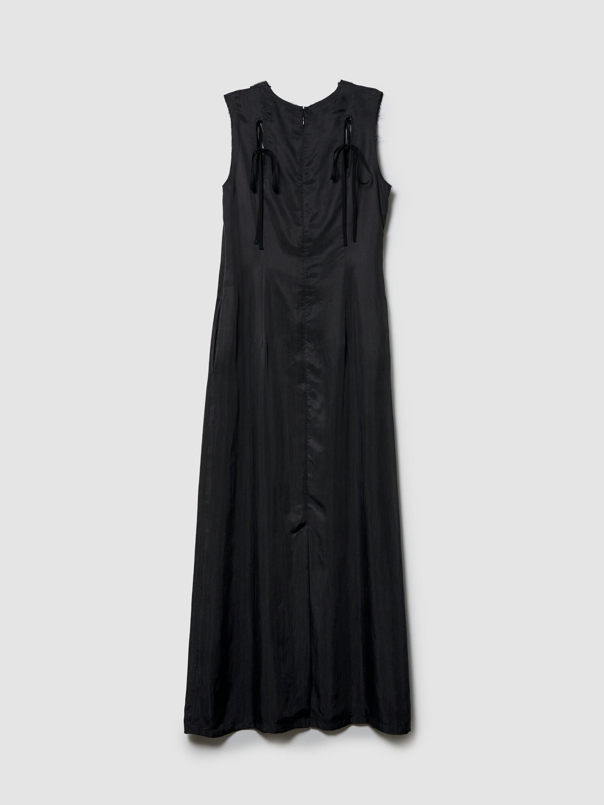 WING DRESS/ BLACK CUPRO TWILL