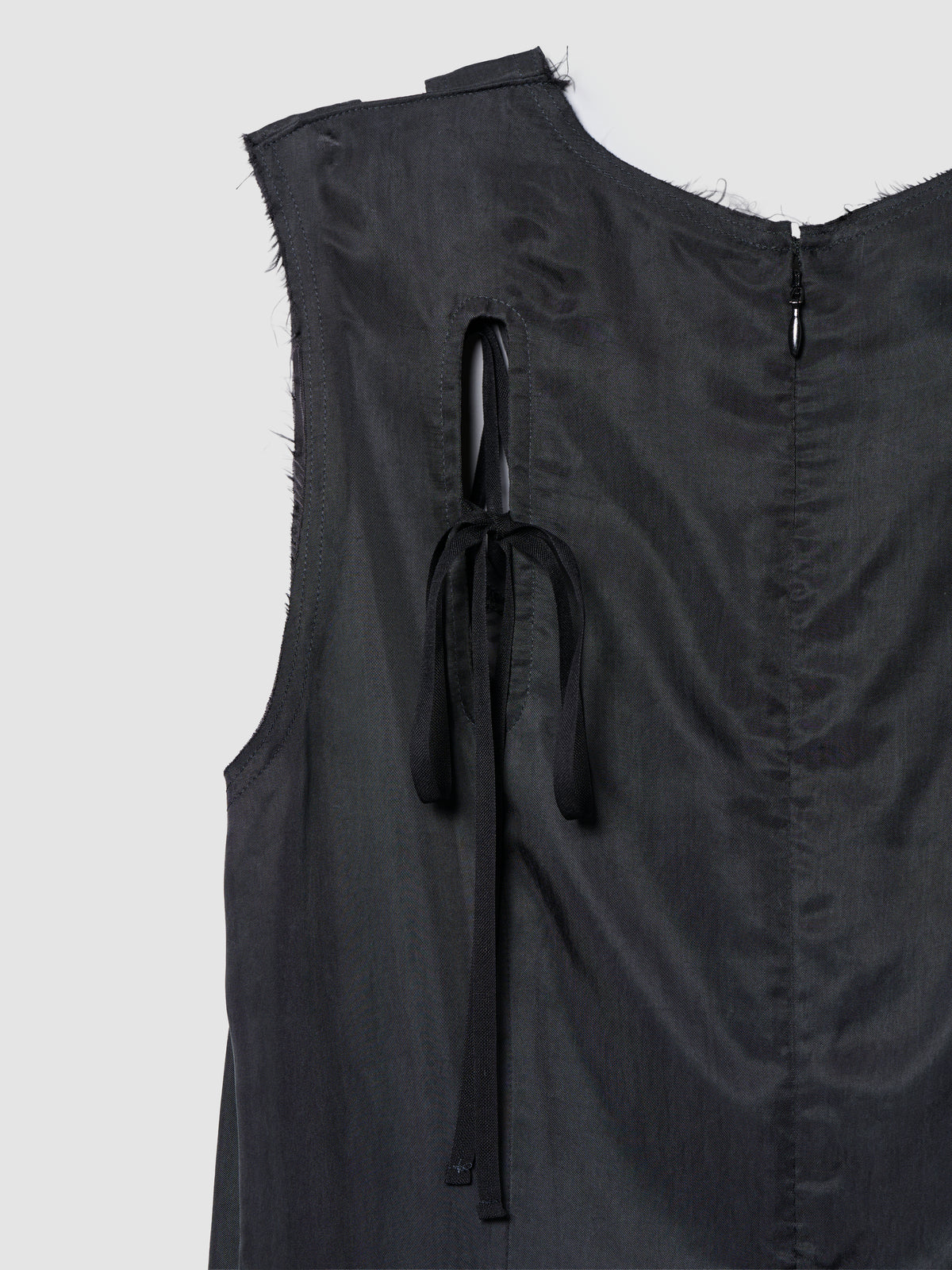 WING DRESS/ BLACK CUPRO TWILL
