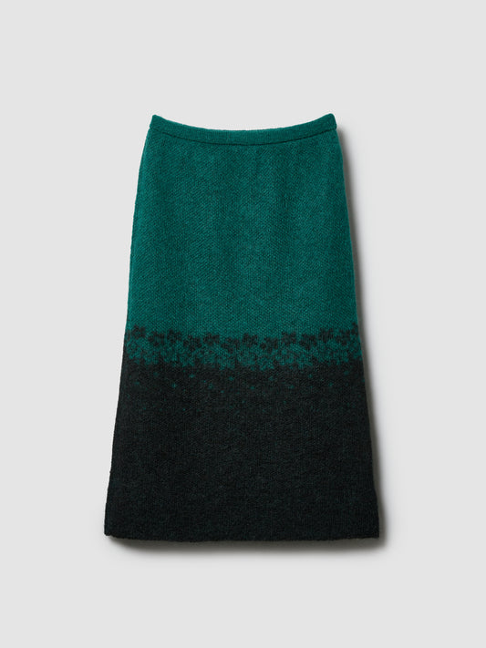 FLOWER FLAKE SKIRT/ GREEN x BLACK