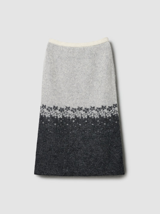 FLOWER FLAKE SKIRT/ GREY x GREY