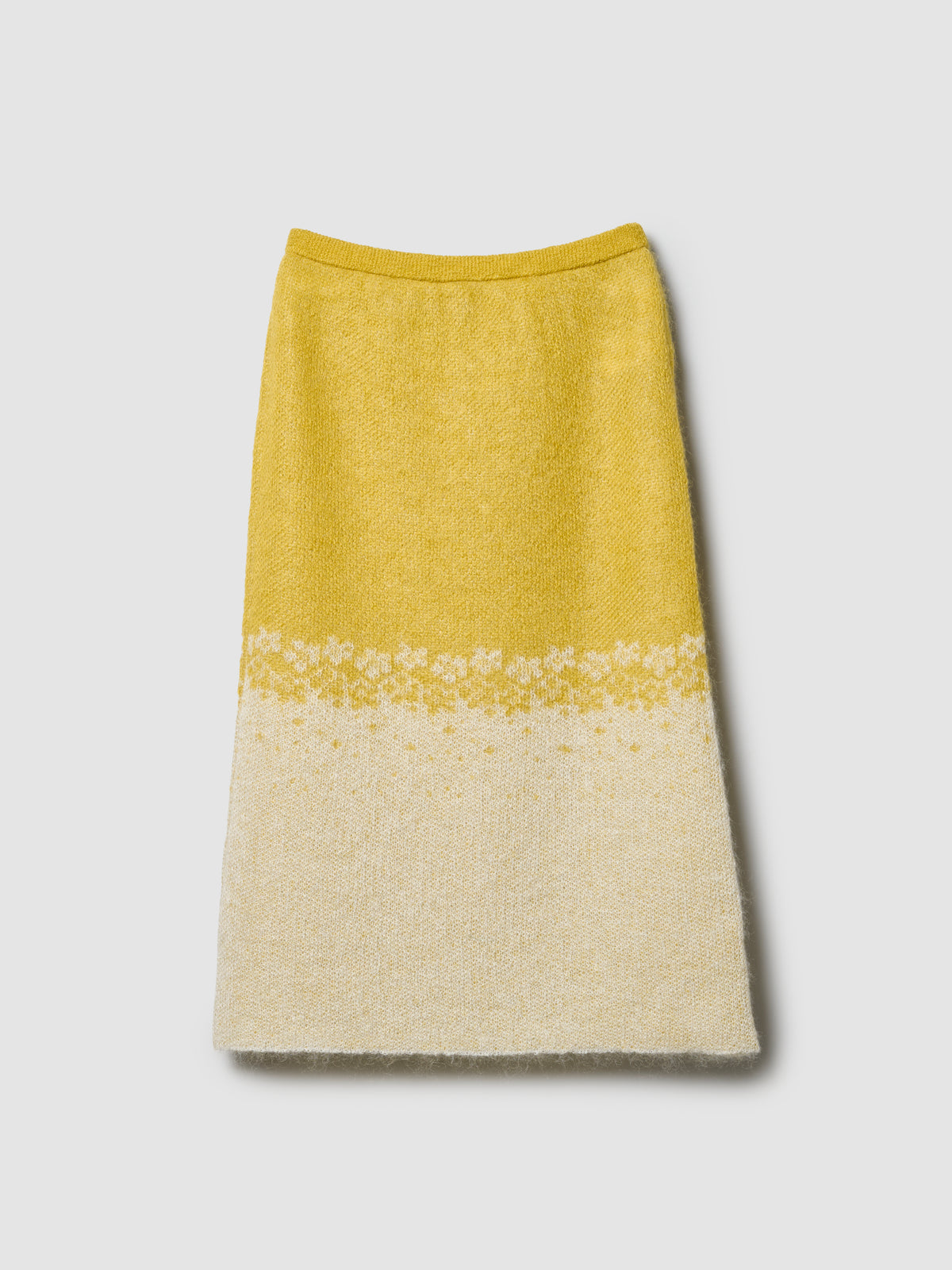 FLOWER FLAKE SKIRT/ YELLOW x SNOW