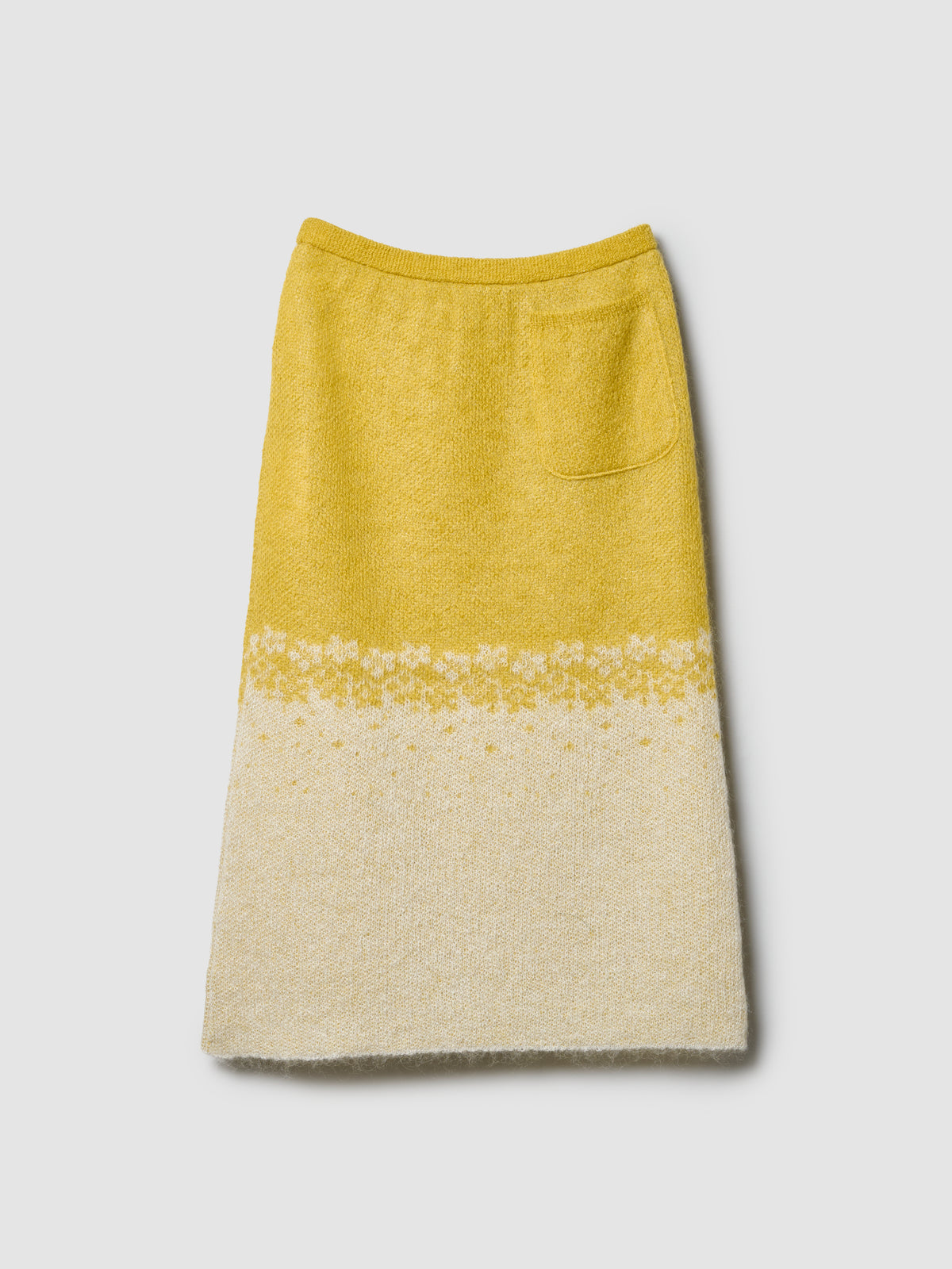 FLOWER FLAKE SKIRT/ YELLOW x SNOW