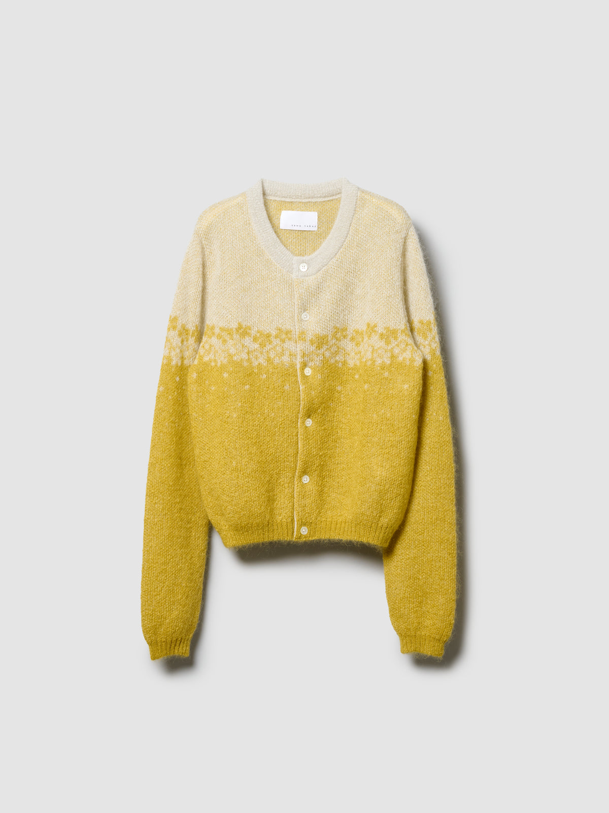 FLOWER FLAKE CARDIGAN/ SNOW x YELLOW