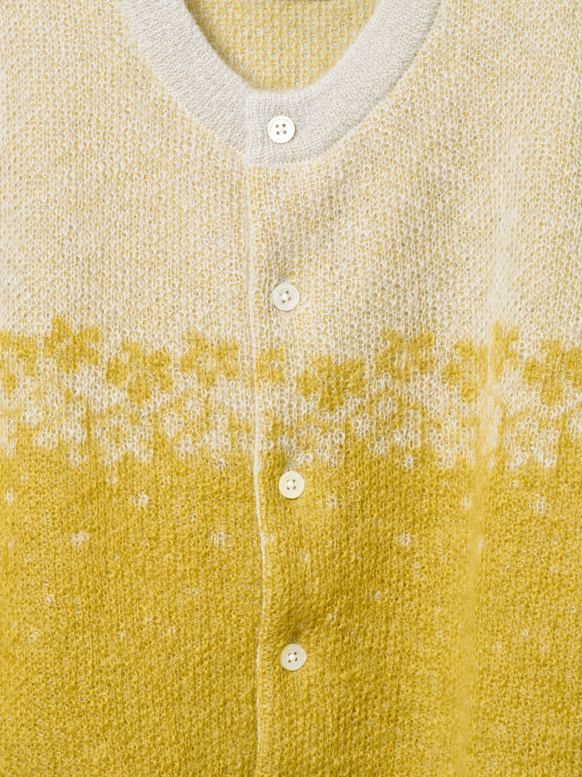 FLOWER FLAKE CARDIGAN/ SNOW x YELLOW