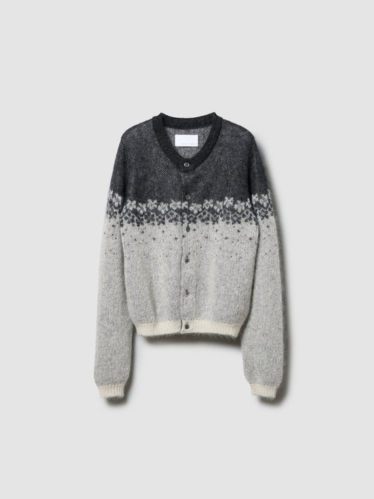 FLOWER FLAKE CARDIGAN/ GREY x GREY