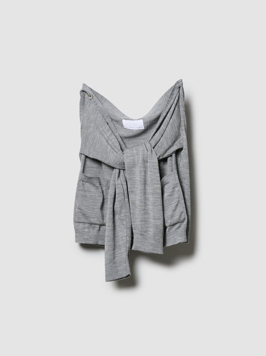 WRAP SWEATER/ GREY