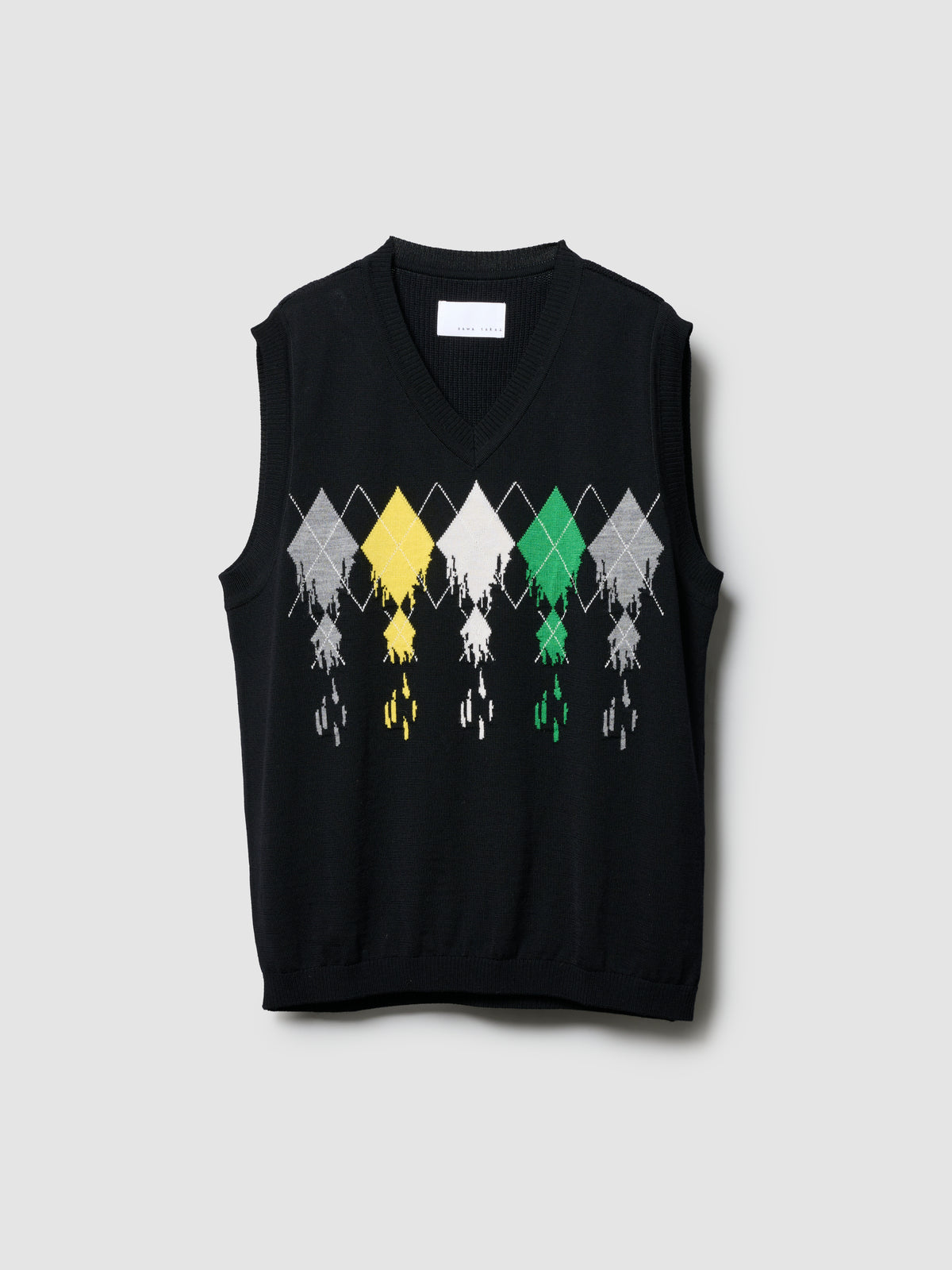 DRIP ARGYLE VEST/ BLACK