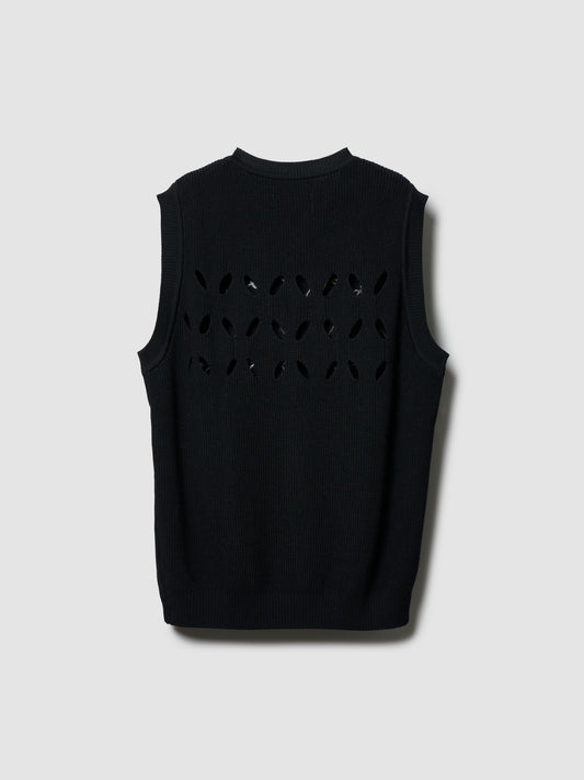DRIP ARGYLE VEST/ BLACK