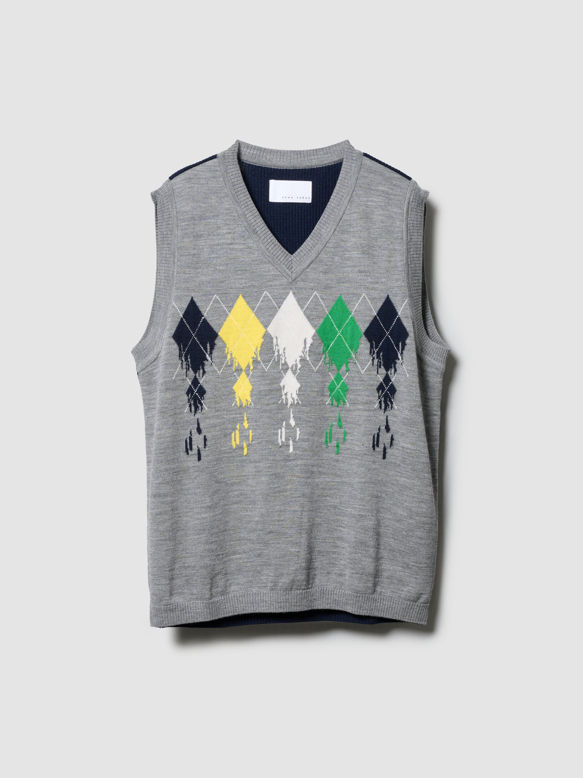 DRIP ARGYLE VEST/ GREY