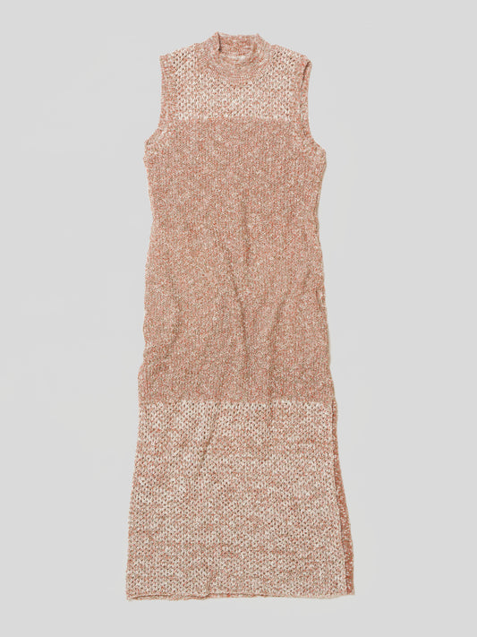 MESH DRESS/ ORANGE/WHITE